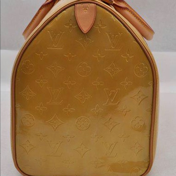 Stunning Vernis Boston Yellow Patent Leather Weekend/Travel Bag - Picture 4 of 16